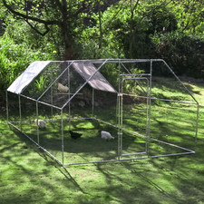 20x10 ft Walk in Metal Coop Chicken Run Backyard Hen House Poultry Habitat Cage