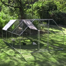 20x10 ft Walk in Metal Coop Chicken Run Backyard Hen House Poultry Habitat Cage