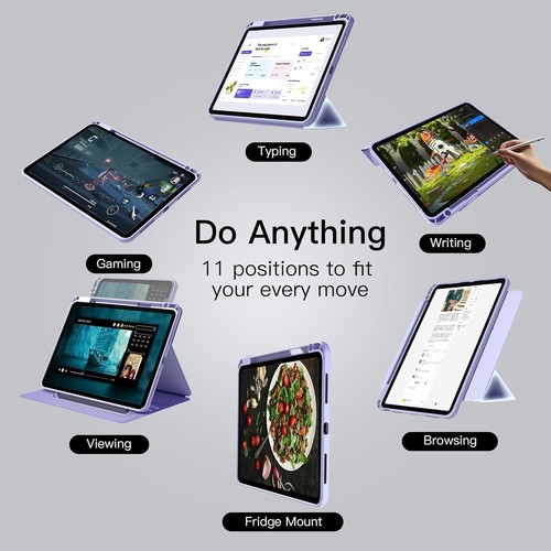 Nimin iPad 10th Gen Purple Case 2022 10.9” Dual Magnetic 360° Rotating - Picture 4 of 7