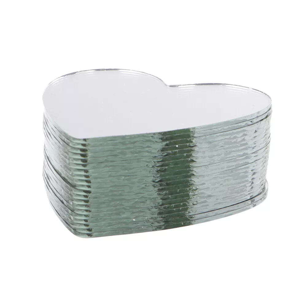 20 Pcs heart mirrors for crafts Small Mirrors for Crafts Craft Mirror Tiles  Bulk