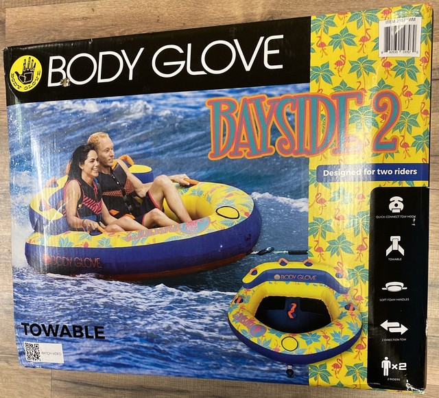 Body Glove Bayside 2 Person Yellow Water Skiing Inflatable Towable Tube