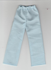 Homemade Doll Clothes-Sky Blue Colored Elastic Waist Pants fits Ken Doll P8