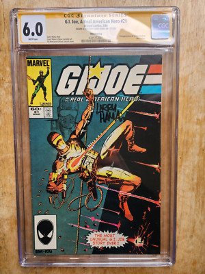G.I. Joe A Real American Hero 21 signed & sketched Larry Hama CGC 6.0 Snake Eyes