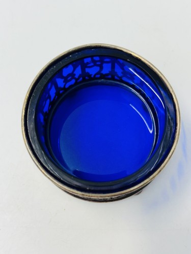 Pair Antique Gorham Sterling Silver Salt Cellars with 1 Cobalt Liner A5553 - Picture 5 of 22