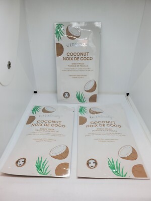 3X ULTA Hydrating Coconut Sheet Mask .88oz/25g Each Full Size, SEALED!