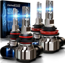 NINEO H11/H8/H9 & 9005/HB3  LED Light Bulbs 120W 24000LM 6500K Cool White 4-Pack