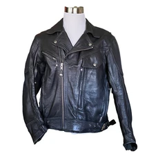 XPert Performance Gear Mens Motorcycle Jacket Large Black Leather Conceal Carry