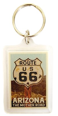 Route Sign Keychain Route 66 Arizona Vintage Keychain RT66 The Mother Road Souvenir Plastic ...
