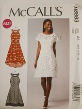 McCall's Pattern M6883 Womens Dress 3 Styles Size 6 - 14 Uncut