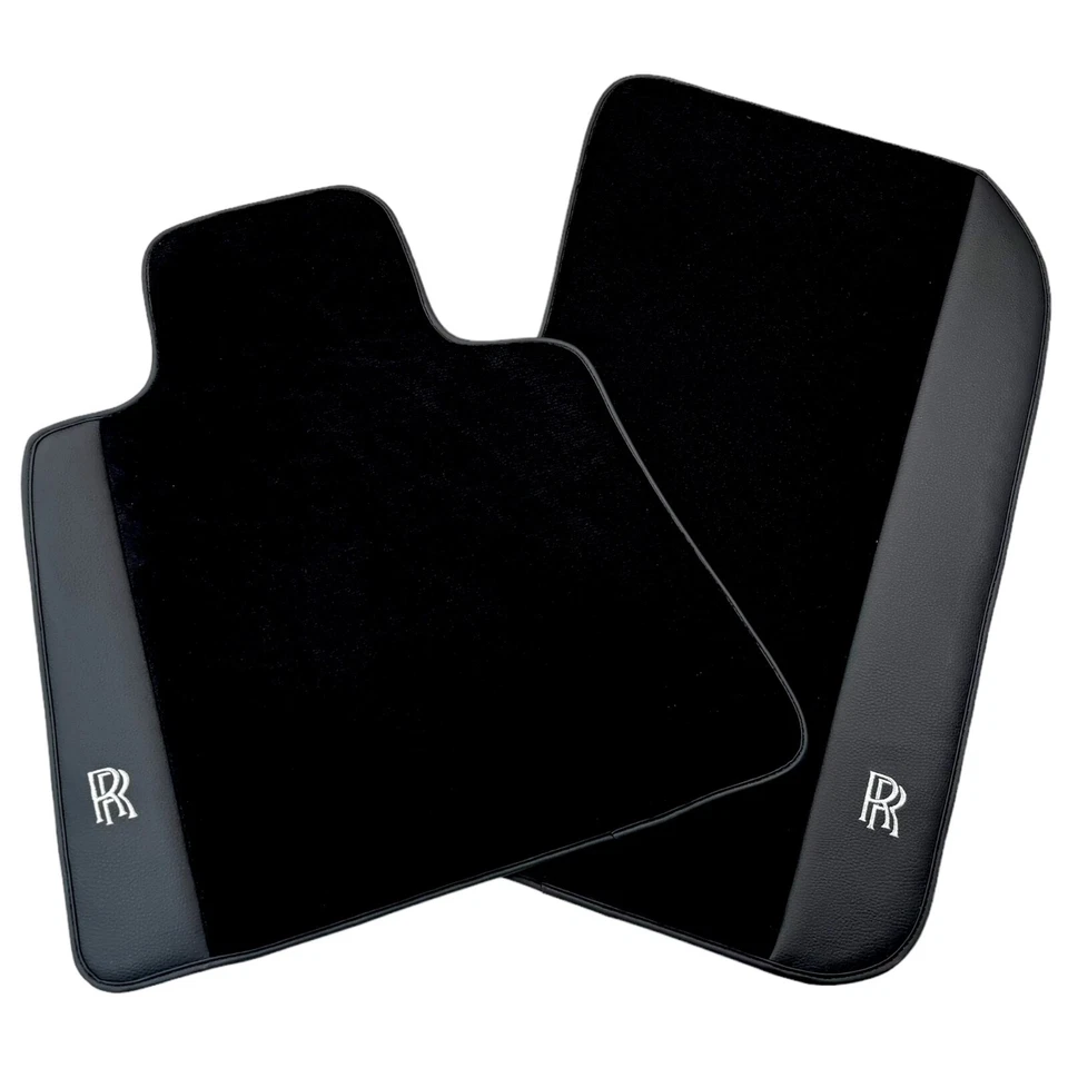 Black Floor Mats for Rolls Royce Wraith (2013–2023) with Leather by AutoWin - Image 4 of 4