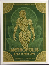 Fritz Lang Metropolis Castro Theatre '10 O'Daniel Movie Poster Alien Corset Grn.
