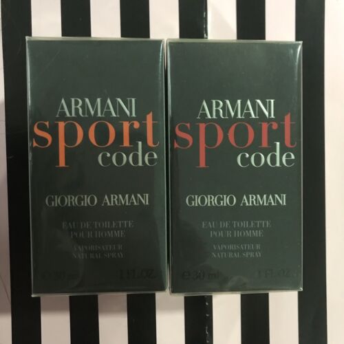 Lot Of 2 Armani Sport Code Edt 30ml 1fl Oz Each New Rare Discontinued Sealed - Afbeelding 1 van 3