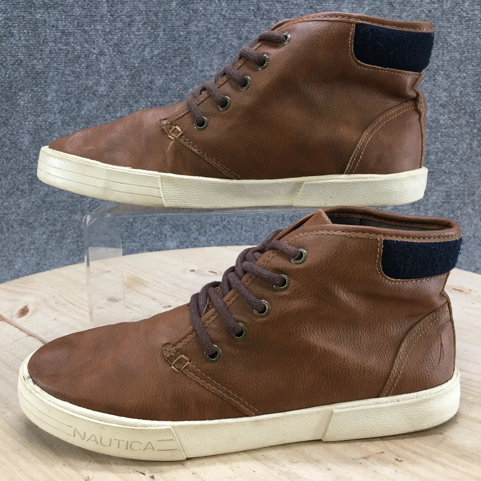 Nautica Boots Youth 5 Breakwater Ankle Chukka Lace Up 328872 Brown Faux Leather - Image 2 of 4