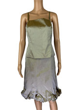 CLEARANCE Domique De Sentino Women’s Skirt Suit 14 Silk Dress 2-Piece Set New