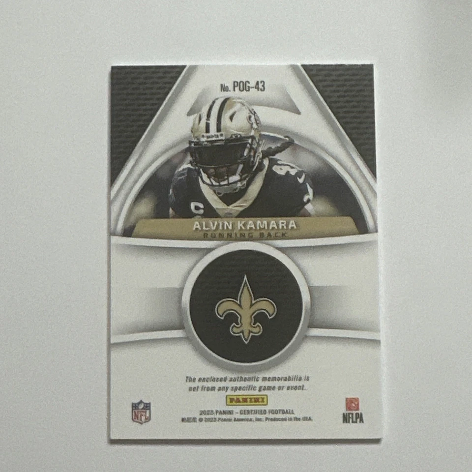 2023 Panini Certified Alvin Kamara Piece of the Game gold 161/199 #POG-43 - Image 2 of 4