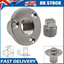 316 Stainless Steel Boat Garboard Drain Bung Plug For Boat Dinghy Marine 1" Hole