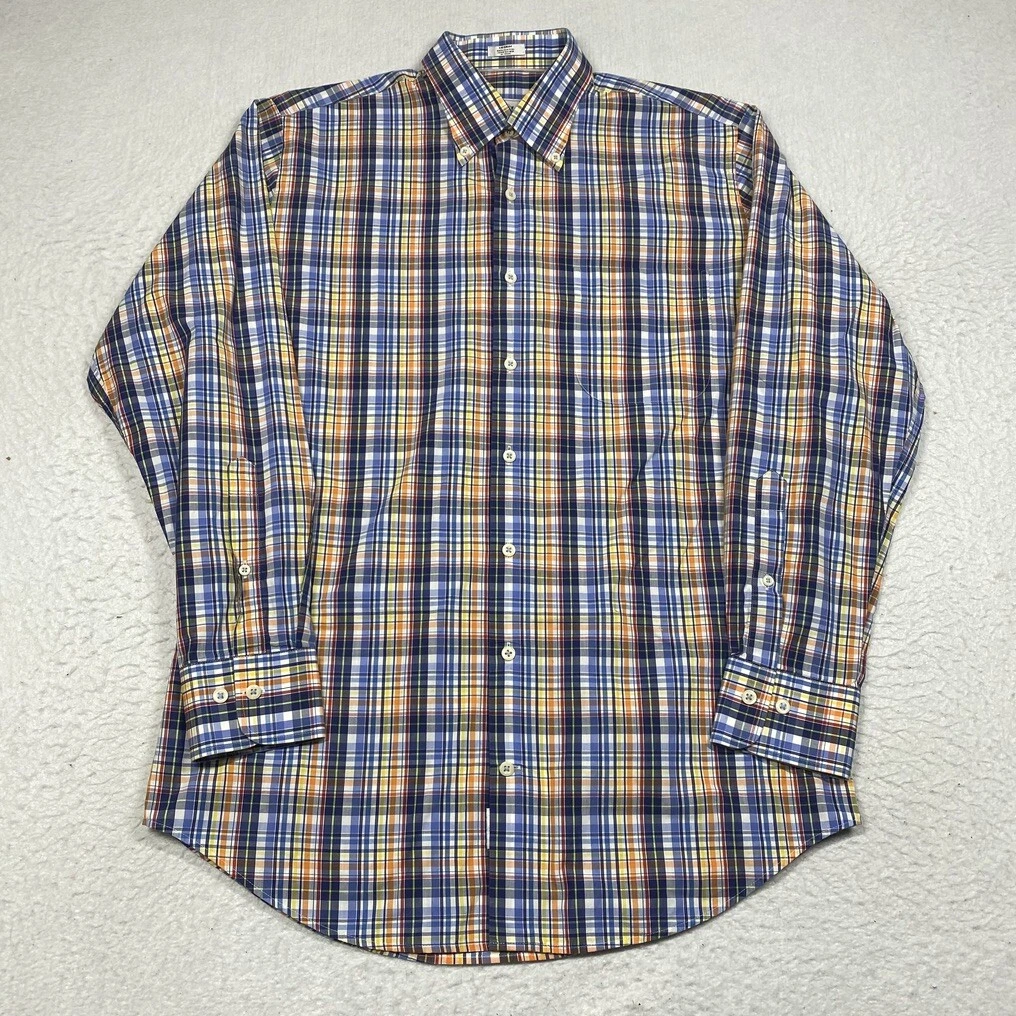 Peter Millar Shirt Mens Medium Multicolor Plaid Button Down Long Sleeve
