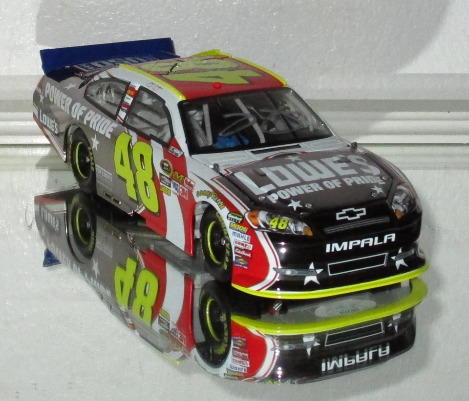 2011 DOOR# JIMMIE JOHNSON #48 LOWE'S POWER OF PRIDE GUNMETAL AUTOGRAPHED W/JSA - Image 4 of 4