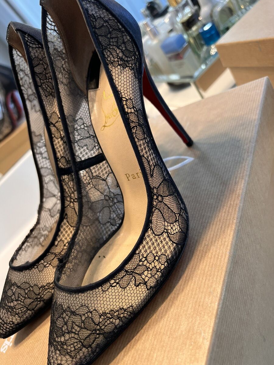 PIGALACE LOUBOUTIN 100 Black Lace Heels 37.5 | eBay PIGALACE LOUBOUTIN 100 Black Lace Heels 37.5 | eBay