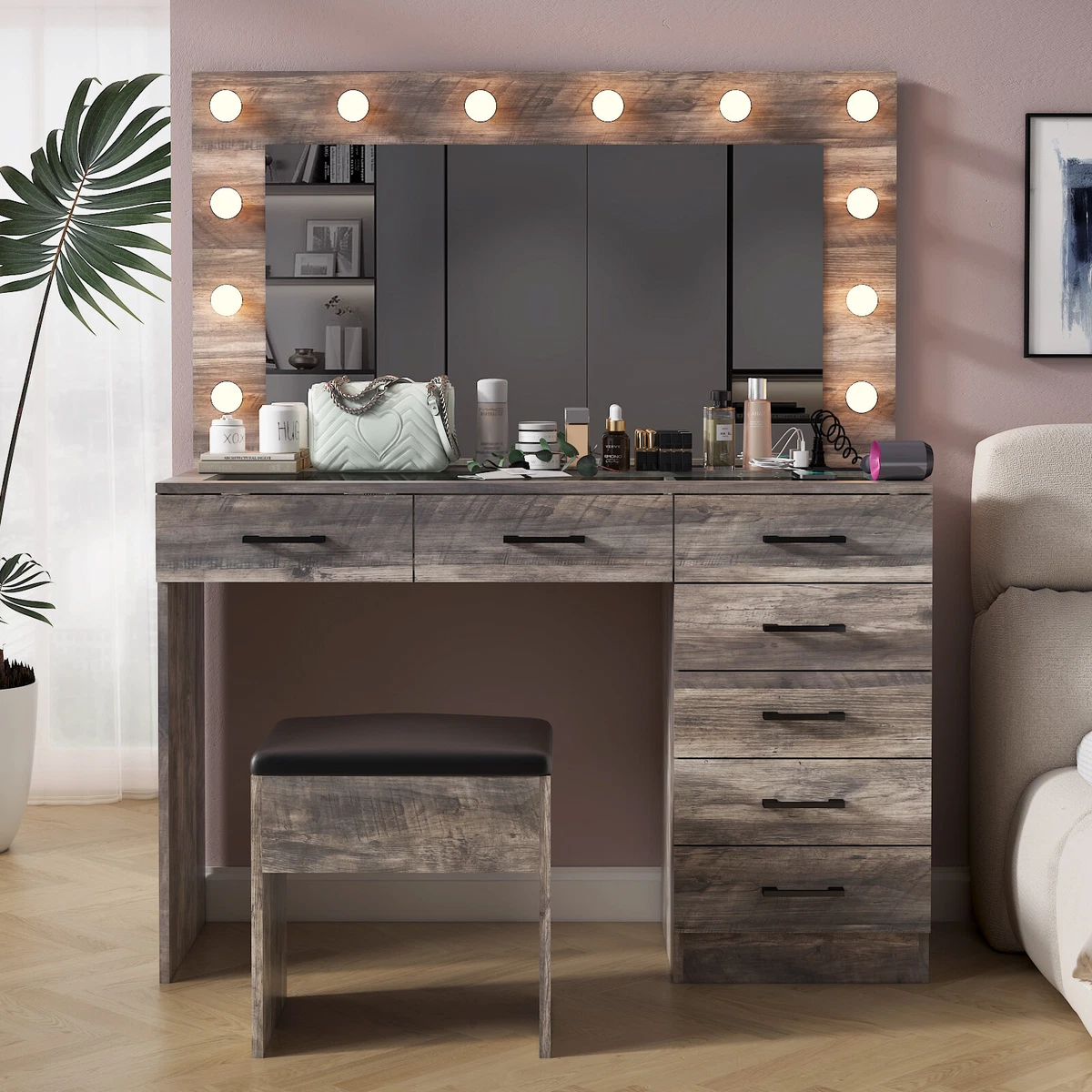 grey dressing table Zohar Dressing Table Grey main image 1