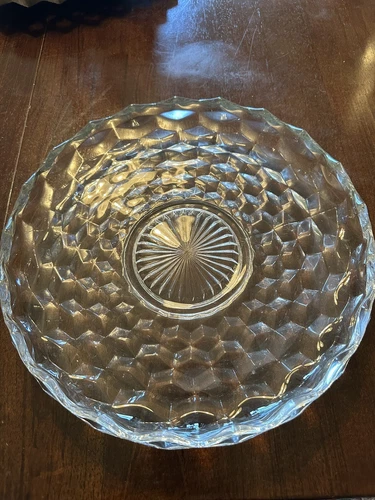 Vintage Fostoria American Large 12" Serving Plate Relish Tray Clear Glass Cupped