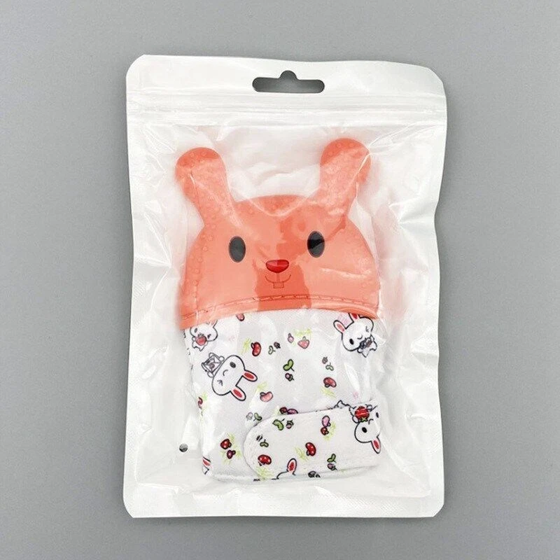 Silicone Teething Mitten Glove Toy Soft Soft  Wrapper Teether Baby Toy Gift New - Image 3 of 4