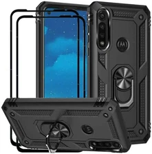 Moto G Stylus/G Pro Case+ Screen Protector 360" Rotating Metal Ring Kickstand 