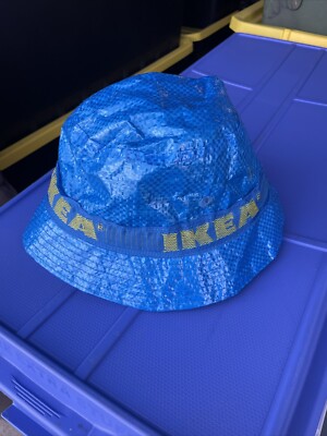 Ikea Bag KNORVA Bucket Hat Novelty Limited Edition Blue Frakta Bag Material 