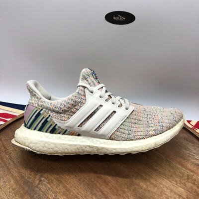 Adidas Ultraboost White Multicolor Running Shoes Sneakers F34079 Womens Size 7.5