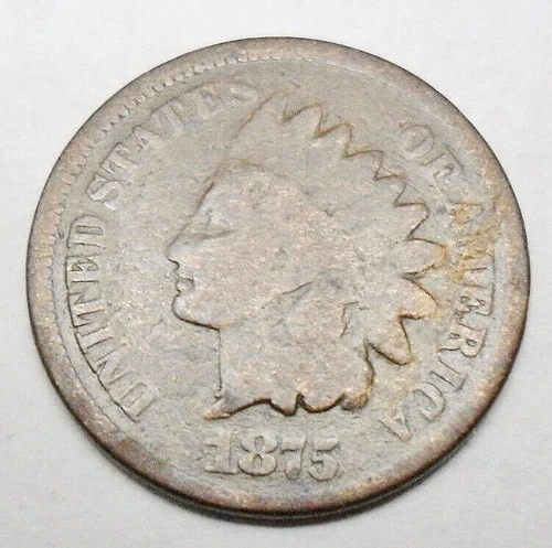 1875 P Indian Head Cent / Penny  *G - GOOD*  **FREE SHIPPING**
