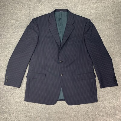 Vintage Gritti Ermenegildo Zegna Blazer Mens 46 Navy Wool Striped