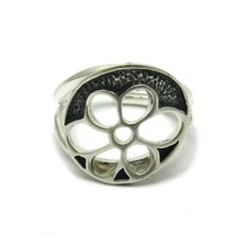 Stylish Sterling Silver Ring Solid 925 Flower Adjustable Size Handmade