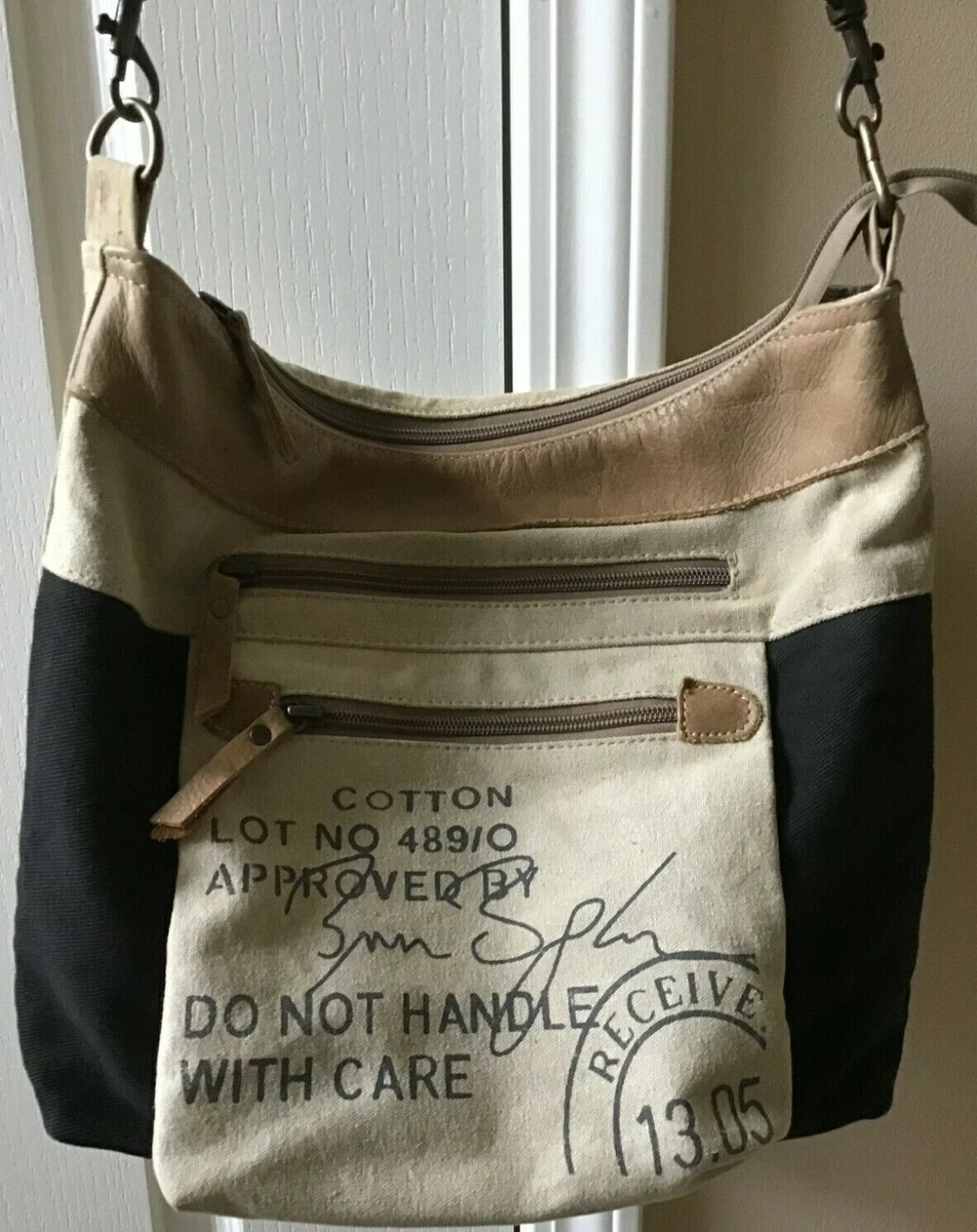 Myra Bag DO NOT HANDLE WITH CARE Upcycled Crossbody Shoulder