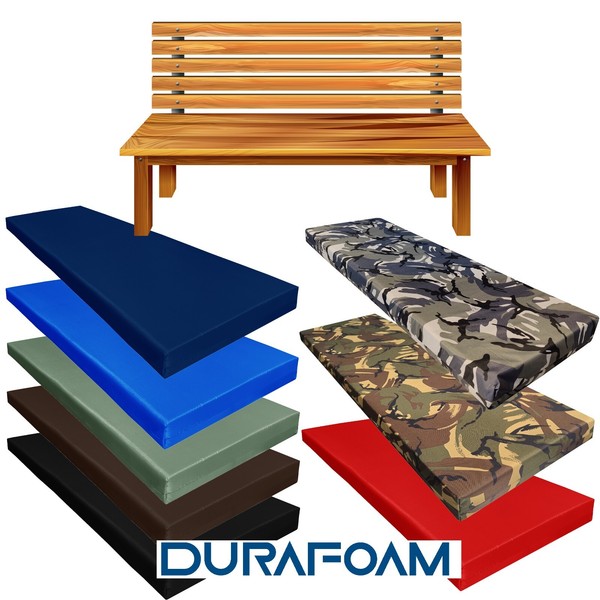 Almohadilla de banco impermeable y almohadilla de asiento cojines de jardín interior exterior ✔️RESISTENTE A LA DECOLORACIÓN
