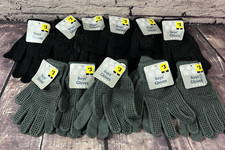 Lot Of 11 Boys Gloves - Brushed Lining- 95 Acrylic  5 Spandex NWT Black/Gray