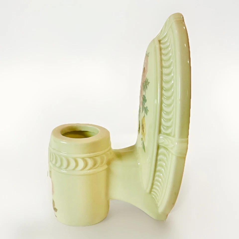 Lámpara de pared antigua de porcelana Art Deco aplique floral decoración del hogar vintage Foto 3 de 4