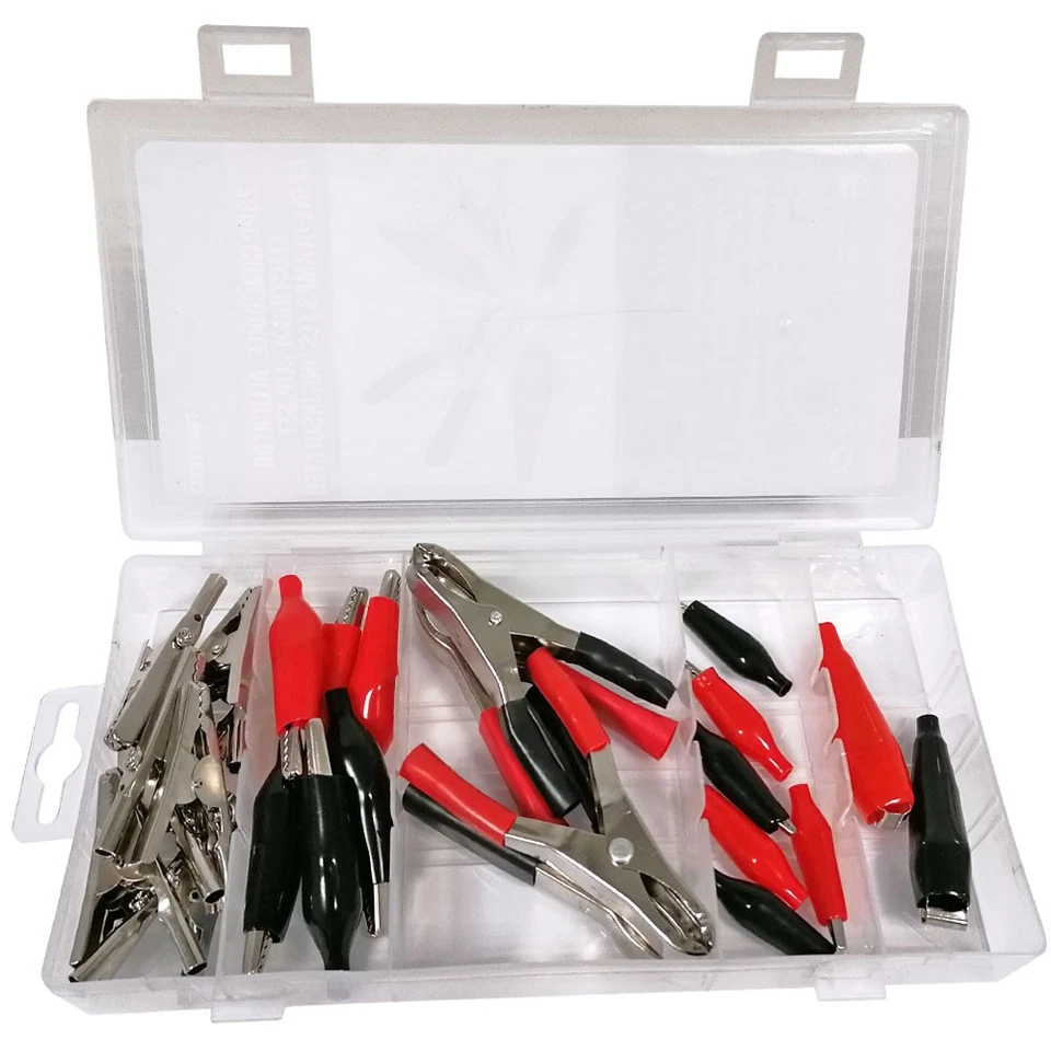 ASSORTIMENT DE PINCES CROCODILES - COFFRET 28 PINCES - Photo 1/1