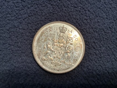 1964 Canadian Silver Half Dollar Nicely Toned