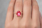 GENUINE 3.40 Cts PINK SAPPHIRE ROPE RING SOLID 10K ROSE GOLD - Free Appraisal — photo 7
