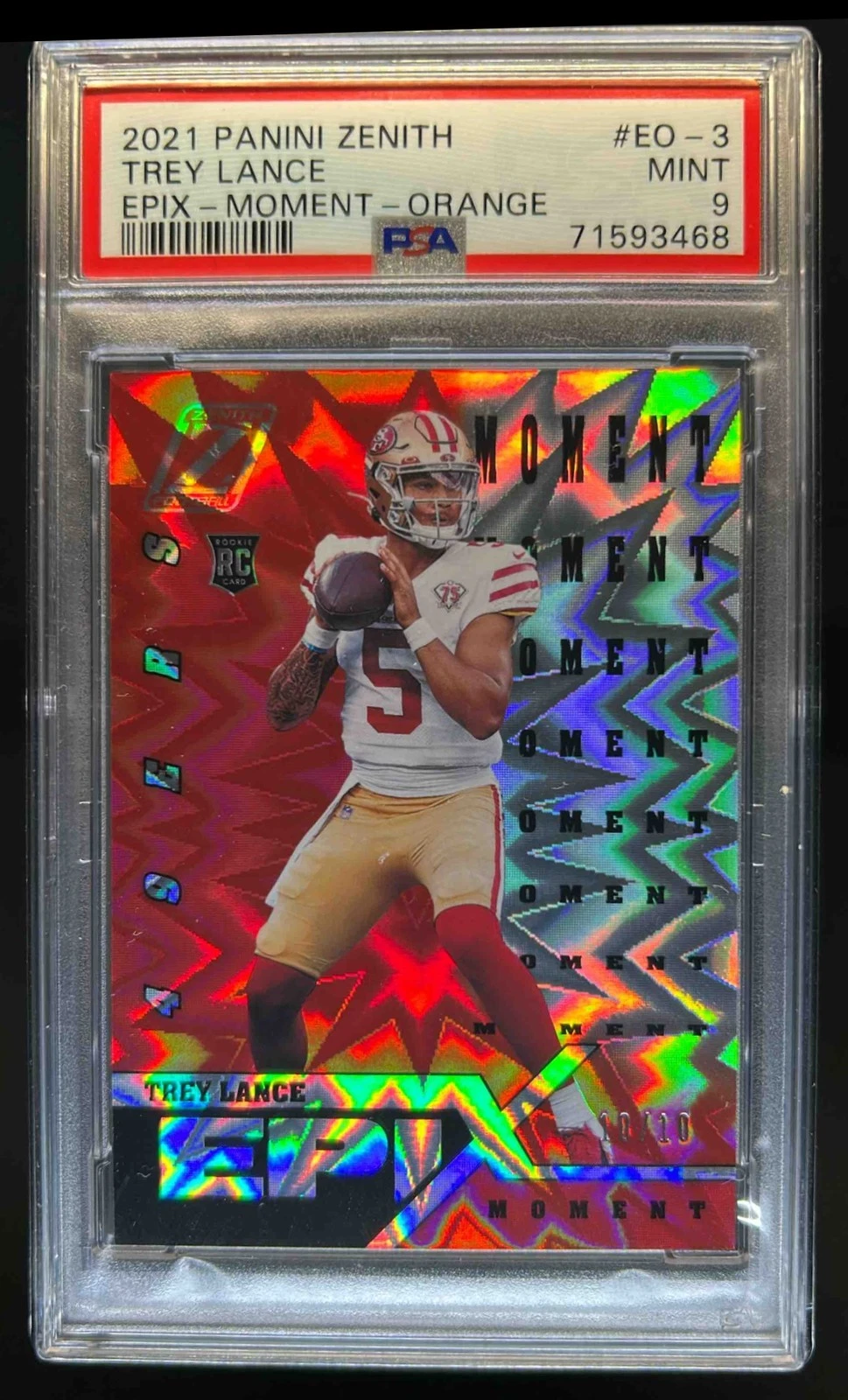 Trey Lance Panini Zenith Epix #EO3 Moment-Orange