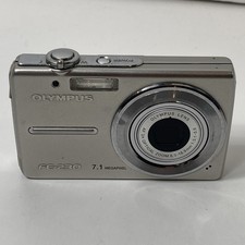 Olympus FE-230 7.1MP Digital Camera 3x Zoom Silver WORKS With Battery No Charger