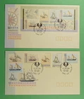 DR WHO 1992 AUSTRALIA 2 FDC COLUMBUS ANIV SHIP COMBO S/S R67303