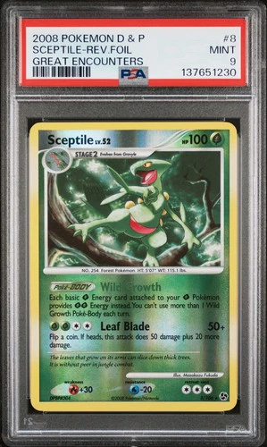 2008 Pokemon Diamond Pearl Great Encounters Sceptile 8 Reverse Holo PSA 9 POP 17
