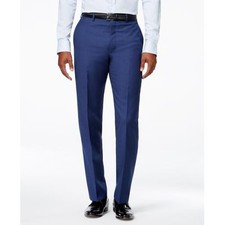 Calvin Klein Mens Slim fit Dress Pants 30 / 32 Navy Blue Solid Stretch