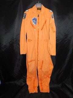 Vtg 1960 K 2B M Long Orange Flight Suit USAF 50th TAC Fighter Wing Tenth TFS