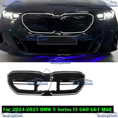 For 2024-2025 BMW 5 Series I5 G60 G61 M60 Front Kidney Grille Grill LED ...