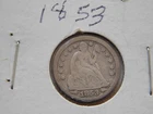 1853 Seated Liberty  Dime with Arrows in sealed holder. AU cond.  FREE SHIPPING