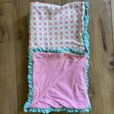 Vintage Gymboree Colorful Staple Colors Pink  Teal Green Baby Girl Blanket 1994