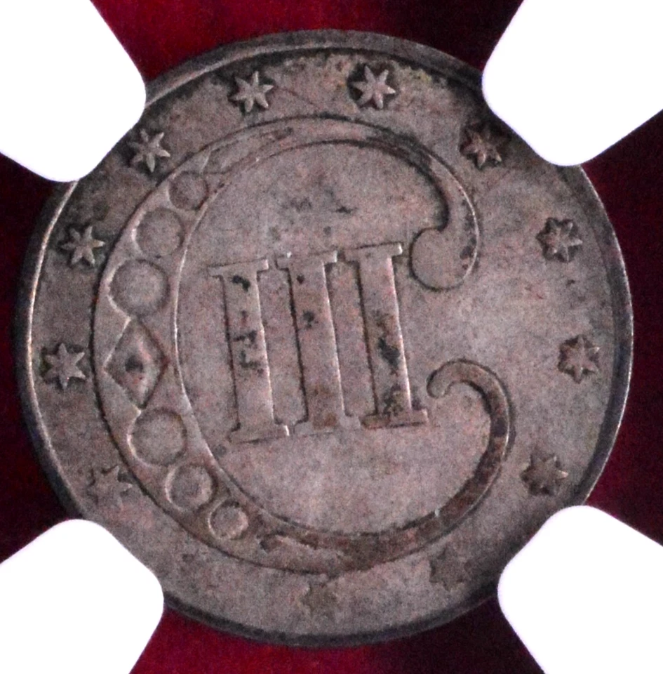 NGC XF-40! 1853 THREE CENT SILVER - Image 4 of 4