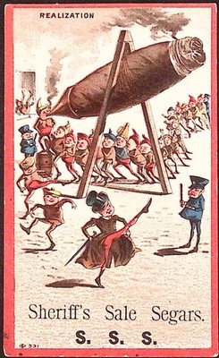 Brownies Sheriff Sale Segar SSS Cigar Realization comic ADV. TRADE CARD